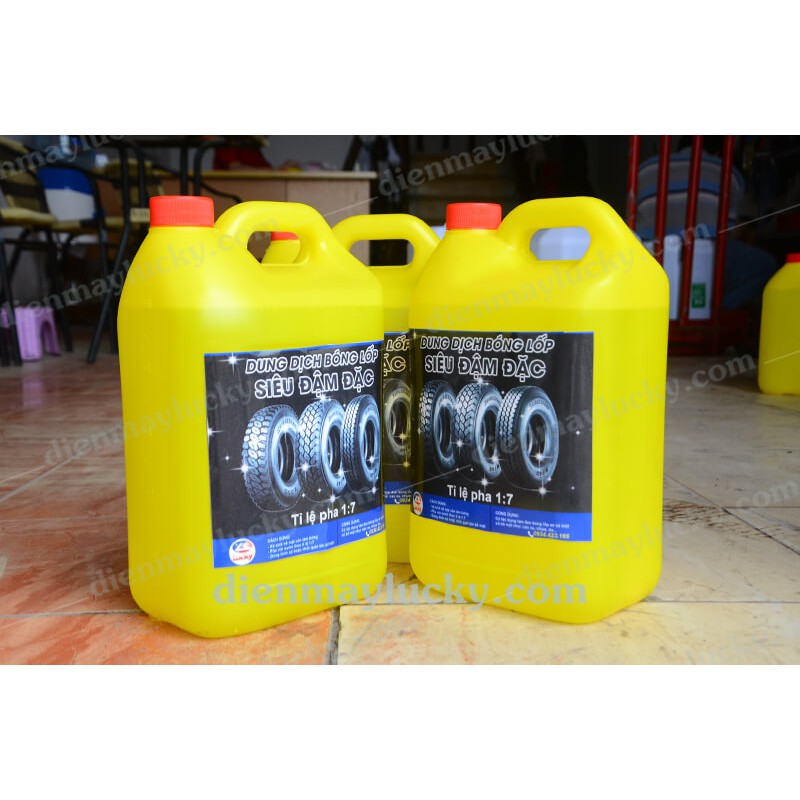 Dung dịch đánh bóng và làm đen lốp xe siêu đậm đặc  can 5L