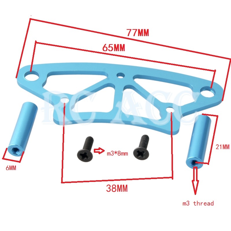 Xe Rc 102058 122058 Phụ Tùng 02009) Cản Trước Bằng Nhôm Cho Xe Điều Khiển HSP 94101 94102 94122 94103 94103Pro 94123 94123Pro RC