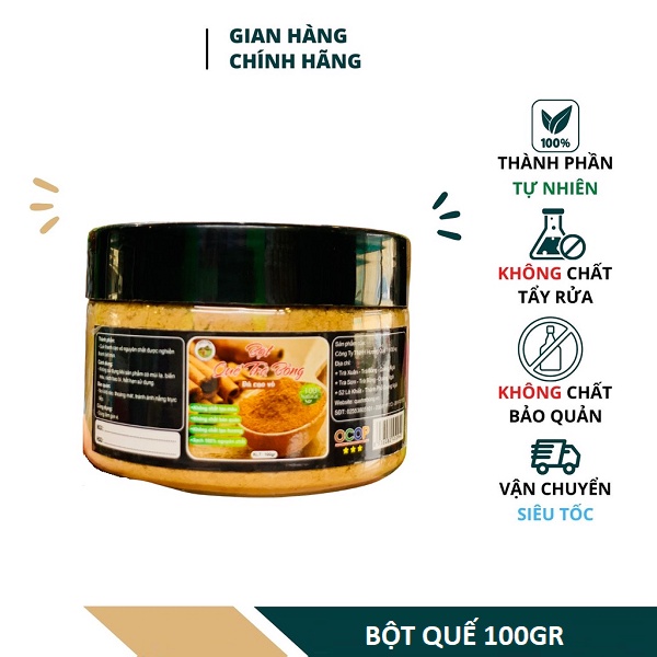 Bột Quế Đã Cạo Vỏ 100gram - Hương Quế Trà Bồng