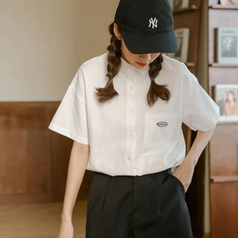 Áo sơ mi NRVP dáng rộng phong cách Hàn Quốc thời trang 2022 dành cho nữ