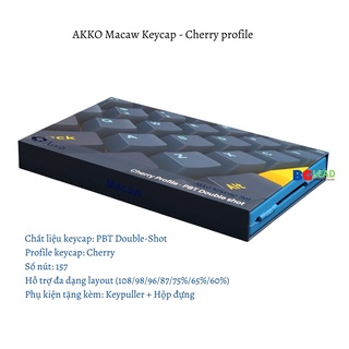 Bộ keycap cho bàn phím cơ AKKO Keycap set – Macaw (PBT Double-Shot|Cherry profile-157 nút|ASA-profile-199 nút)