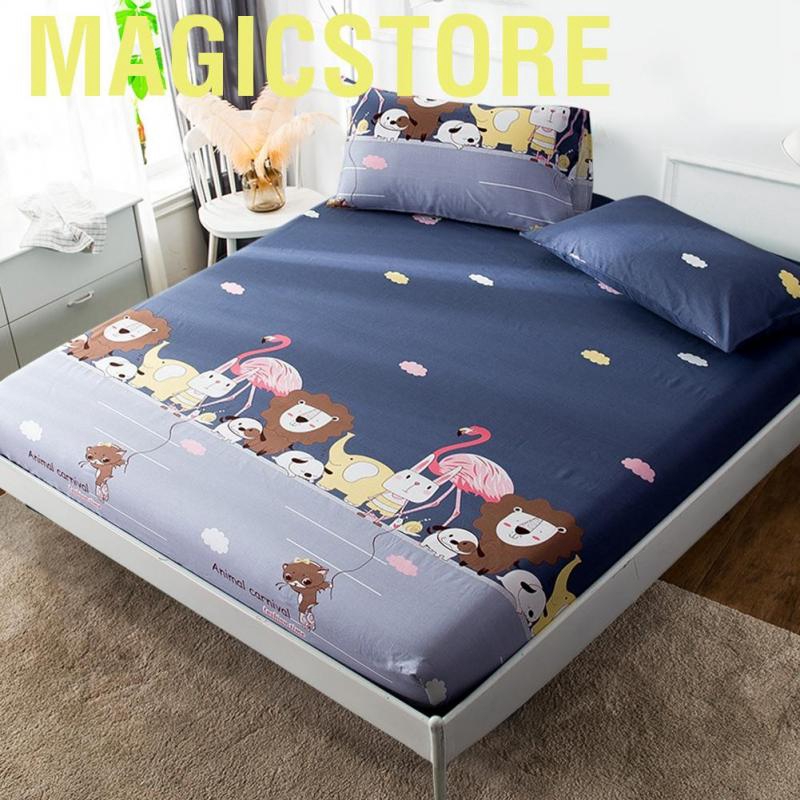 Ga trải gường màu trơn in hình động vật mềm mịn thoáng khí co giãn 360 độ điều chỉnh được