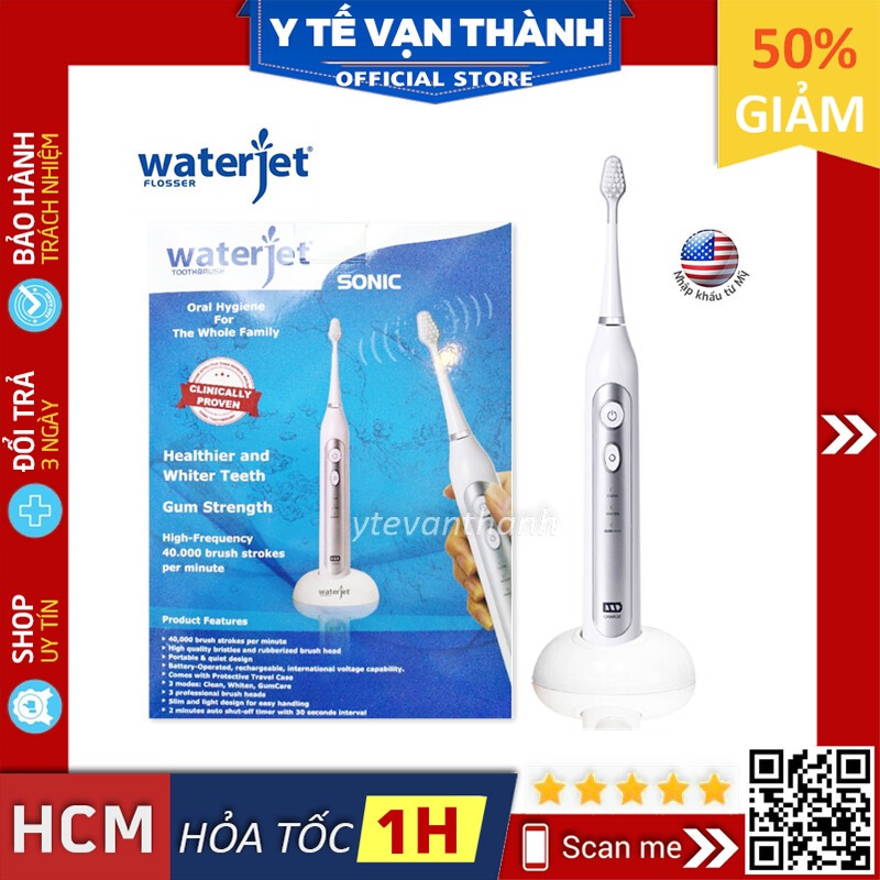 ✅ [CHÍNH HÃNG USA] Bàn Chải Điện Waterjet Sonic Toothbrush | Sóng âm đánh bay mảng bám gấp 10 lần -VT0625