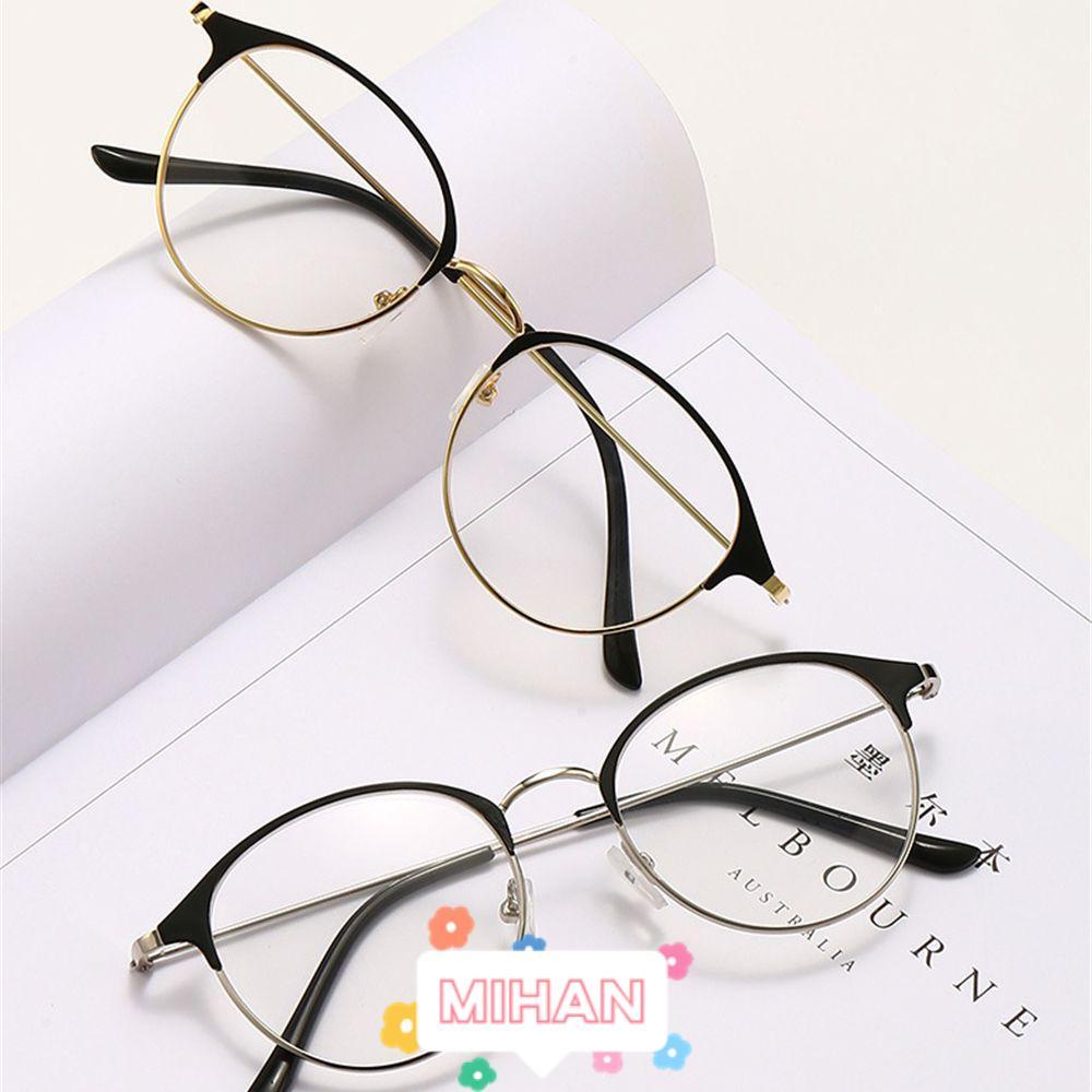 Kính cận gọng tròn kim loại siêu nhẹ hợp thời trang -1.0~-4.0