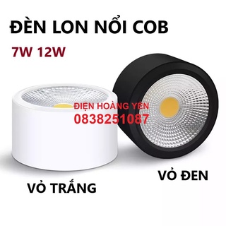 Đèn ống bơ ốp trần nổi 7w 12w vàng, đèn lon nổi Bảo hành 2 năm