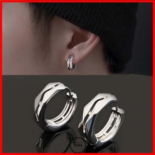 Bông tai bạc nam kiểu tròn Poslit 10mm và 12mm – khuyên tai bạc ViVi_Gift