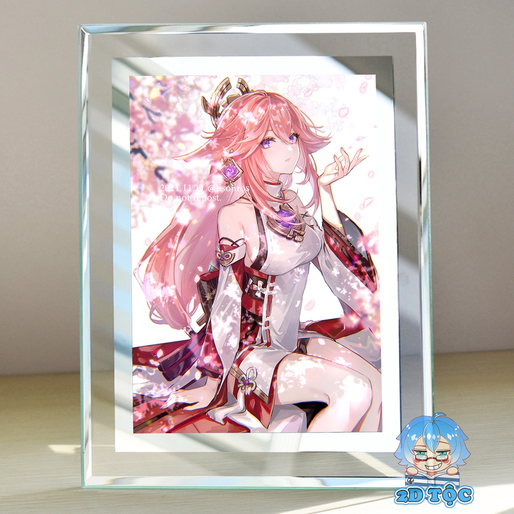 Khung kính Yae Miko (1) Game Genshin Impact - để bàn by 2D Tộc Shop