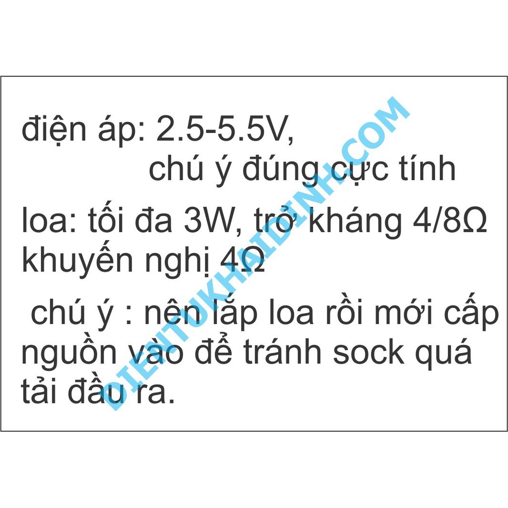 2 cái Module Khuếch Đại Audio 2x3W 5V, PAM8403 class D không biến trở kde2196