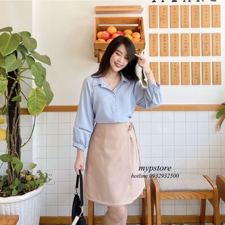  Áo sơ mi tay lửng phồng viền ren Mypstore 