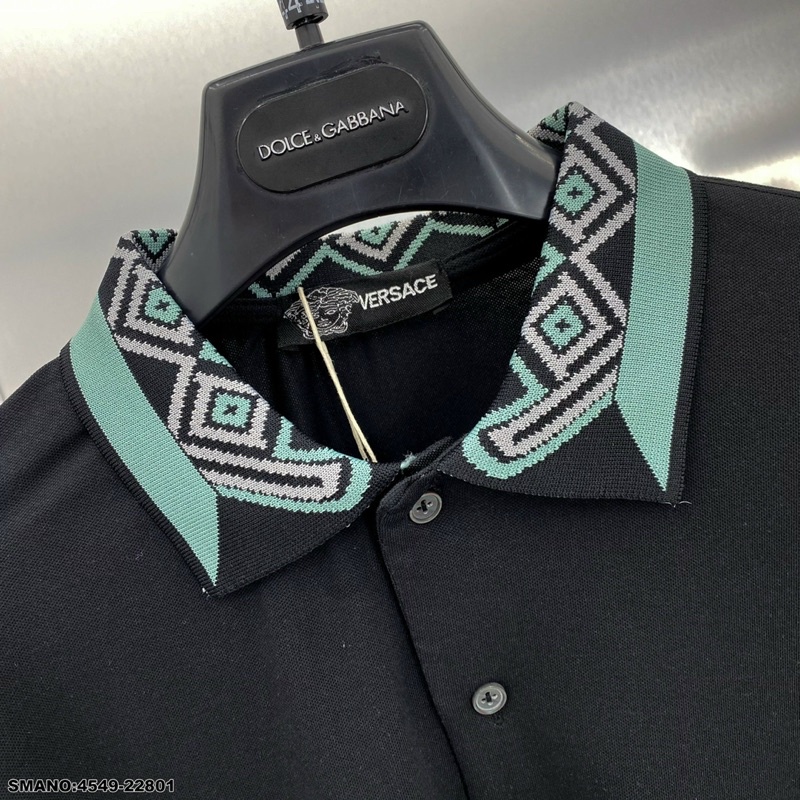Polo Versacee cổ thêu hoạ tiết - Áo phông nam cổ bẻ cao cấp