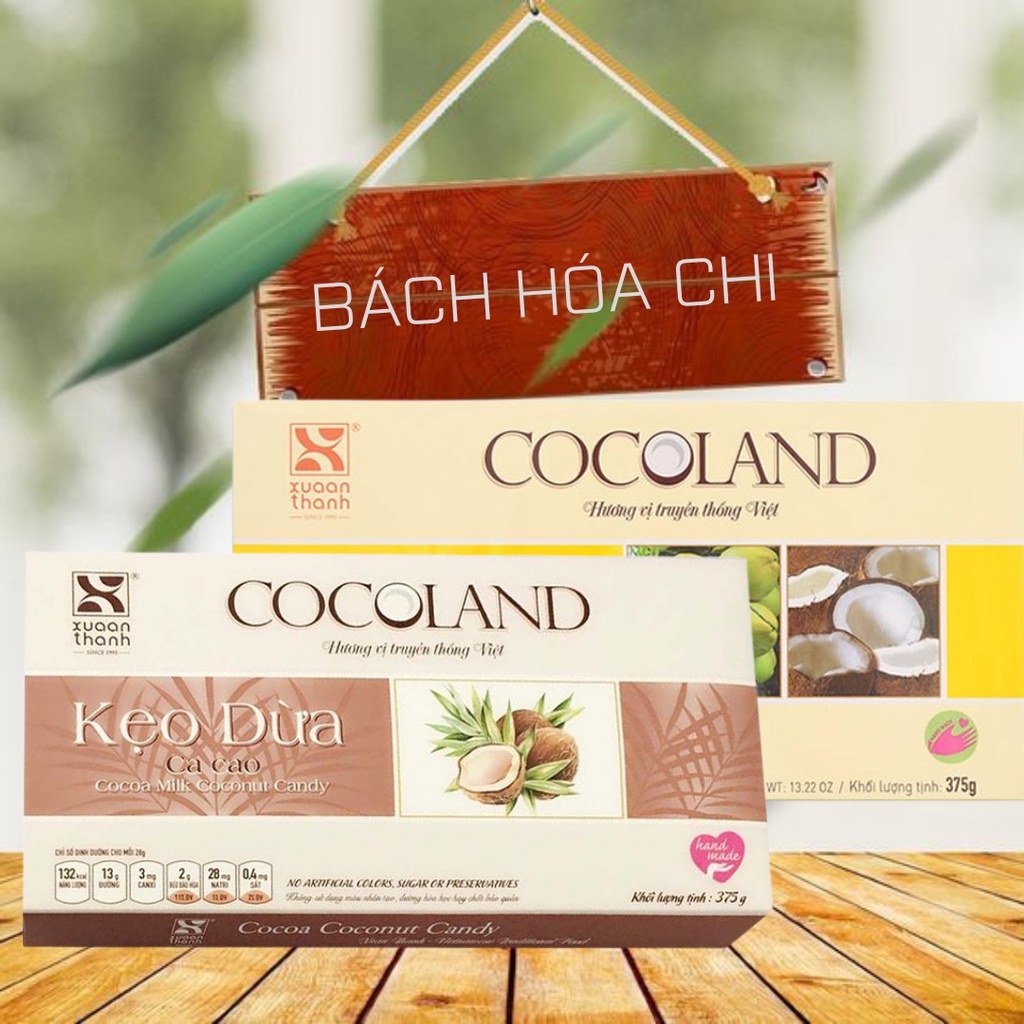 Kẹo dừa dứa sữa / dừa cacao / dừa sầu riêng Xuân Thanh hộp 375g