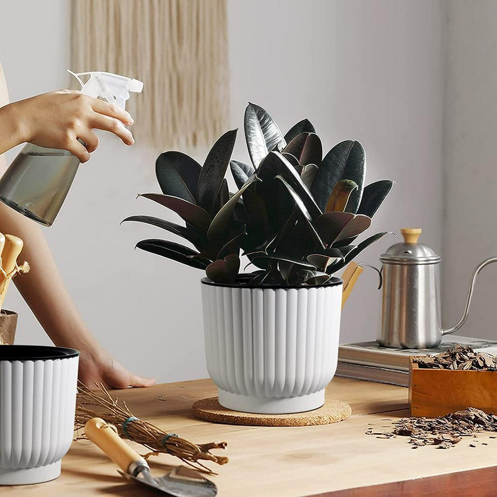 Chậu trồng cây tự tưới bằng nhựa, nhiều màu sắc trang trí nhà cửa, sân vườn