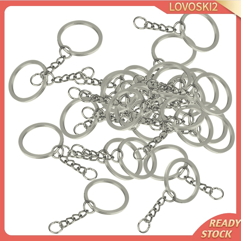 Set 30 Vòng Kim Loại 28mm Tự Làm Móc Khóa Tiện Dụng