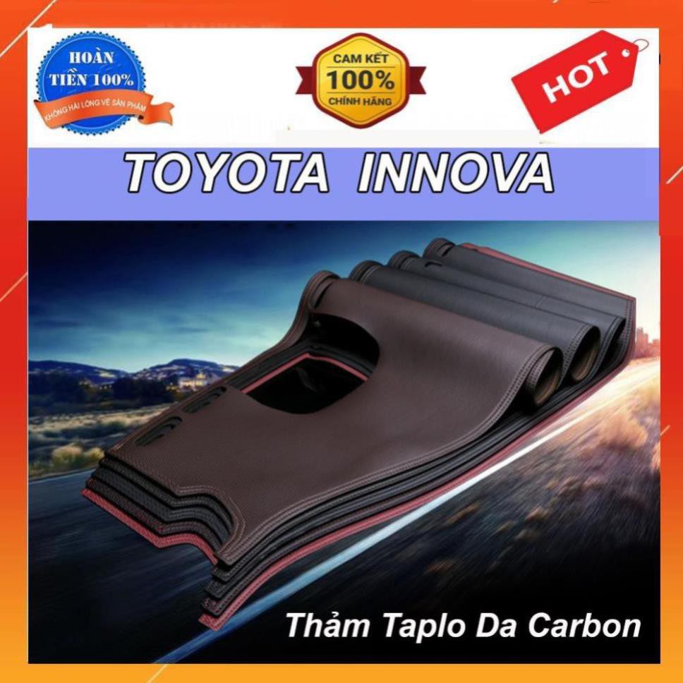 Thảm Taplo Da Carbon Xe Innova đời 2007 đến 2020 màu đen