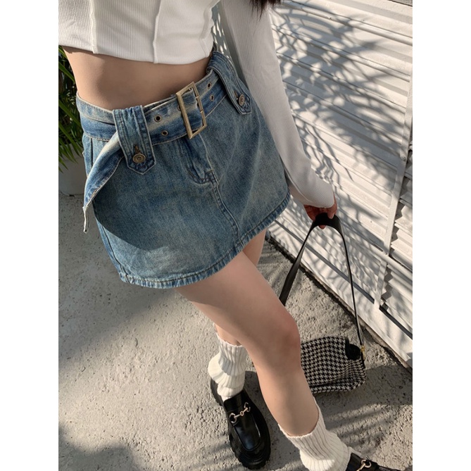 LALISAS Quần short denim Lưng Cao Thời Trang Hàn Quốc Quyến Rũ Cho Nữ