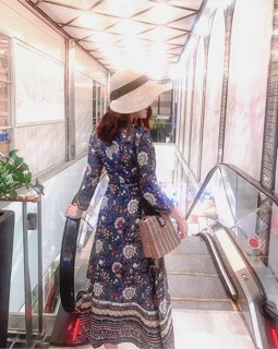 Đầm maxi hoạ tiết thổ cẩm
