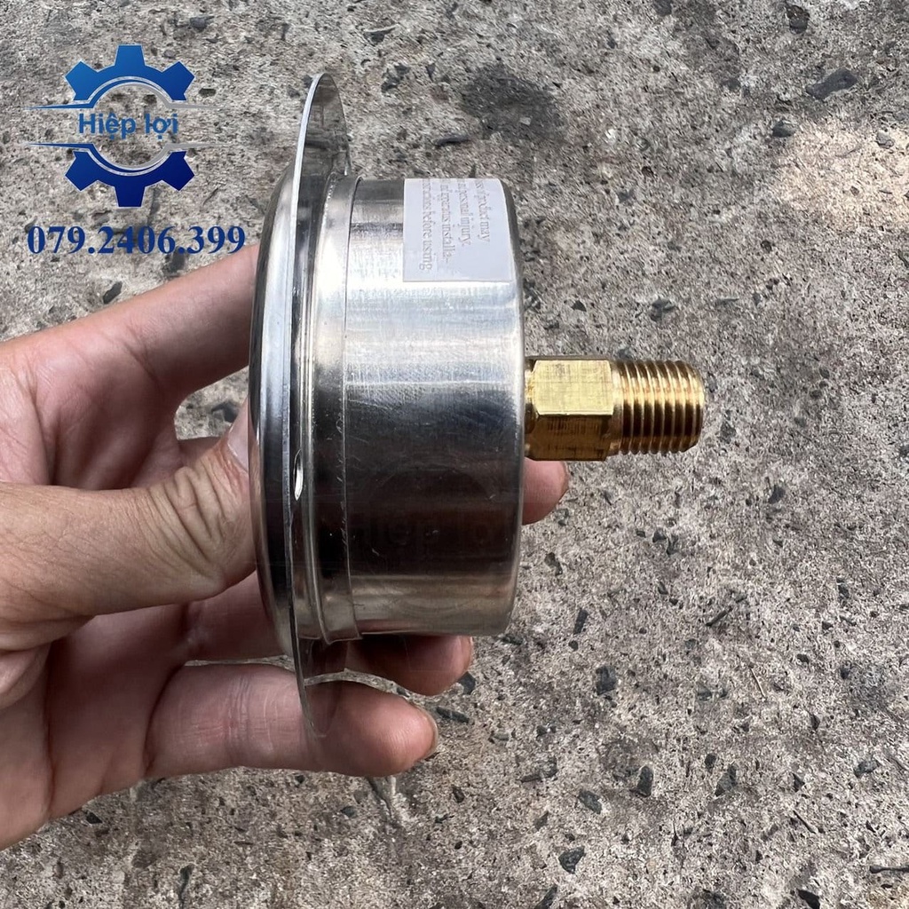 Đồng hồ áp suất hơi/ dầu/ nước Chân sau có vành
