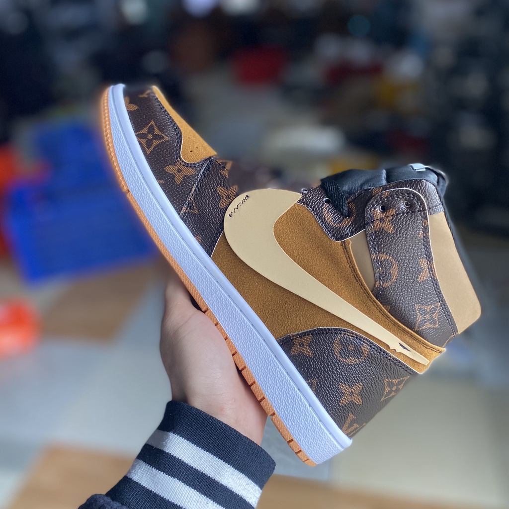 Giày thể thao Jordan x LV cổ cao cực chất [ FullBox + ẢNH THẬT] Giày sneaker JD mix LV nam nữ mới nhất 2022