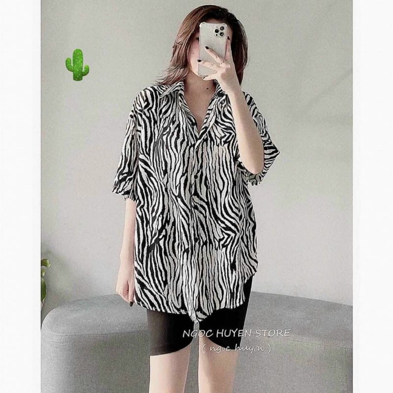 [GIÁ HỦY DIỆT] SIÊU PHẨM MẶC ĐƯỢC 2 KIỂU- SƠ MI VOAN SỌC HỞ VAI FROM CHUẨN PC12321