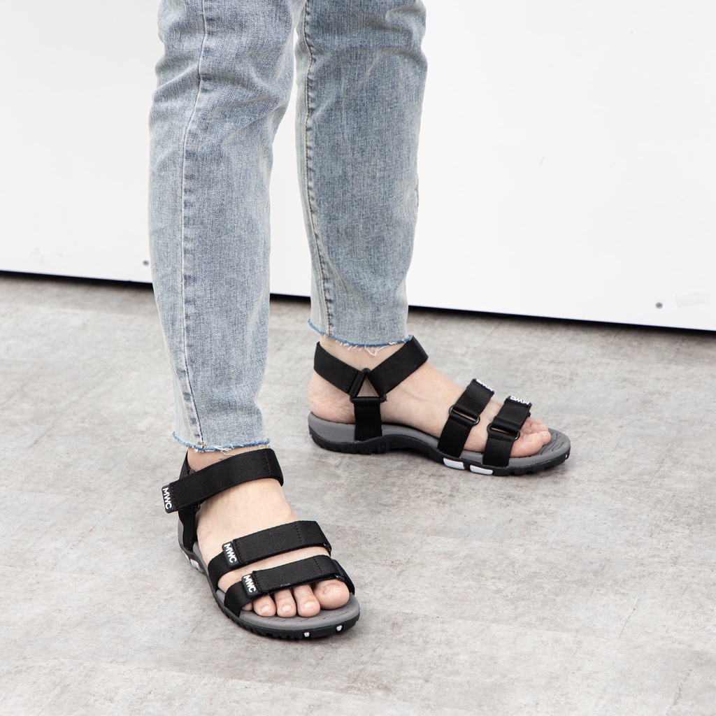 Giày MWC 7041 - Giày Sandal Nam, Sandal Nam Quai Ngang Cá Tính Năng Động Hai Màu Đen Xám
