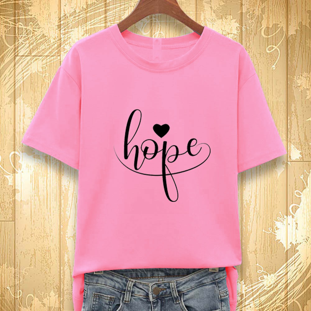 Áo thun nữ in chữ HOPE thời trang Everest KM505
