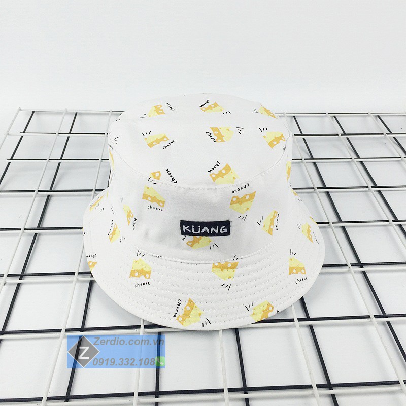 Nón bucket nam nữ Kuang 2 mặt đẹp chất liệu cotton thoáng mát, phong cách cá tính thời thượng