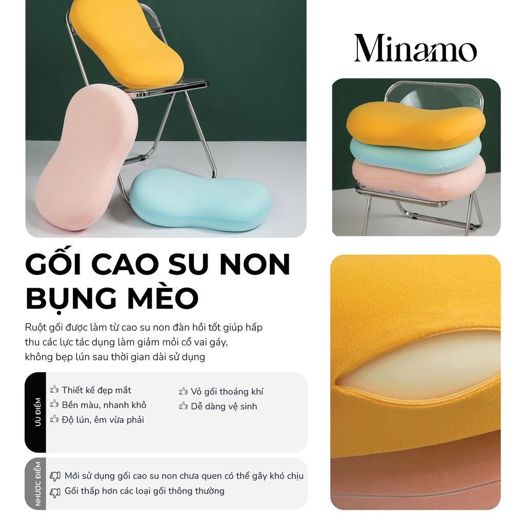 Ruột Gối Cao Su Non Minamo Cao Cấp C19 Kích Thước 35x55cm, Mềm Mại, Êm Ái, Đàn Hồi Tốt, Giảm Đau Mỏi Vai Gáy