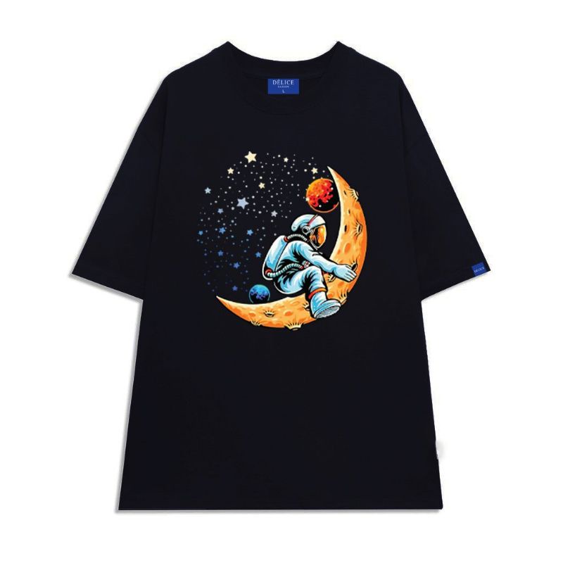Áo Thun CottonFull size tay ngắn Oversize mặt trăng
