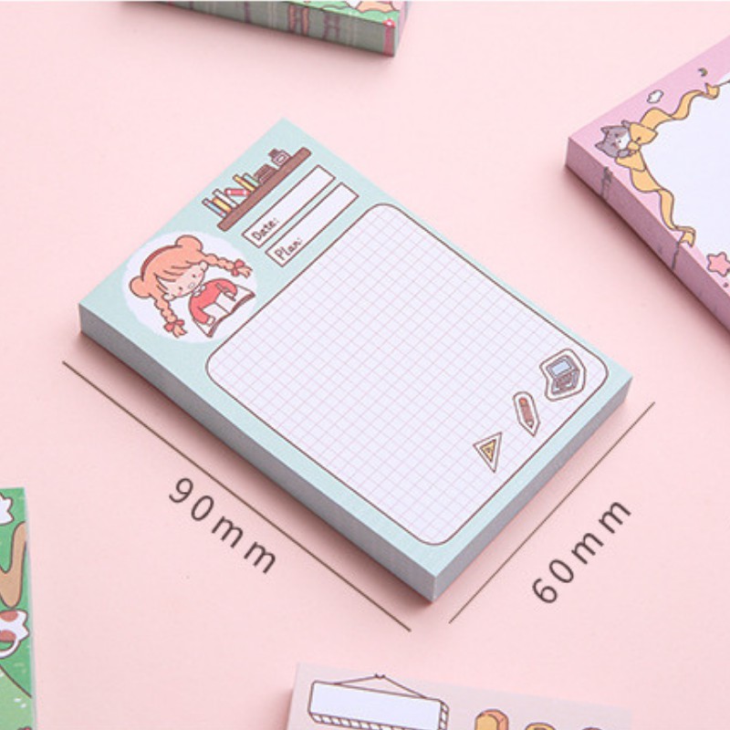 Set  80/100 Giấy Note, Giấy Ghi Chú (Sticky Note)FREESHIP  Dễ Thương Nhiều Mẫu (To Do List...) Kích Thước 6*9 Cm