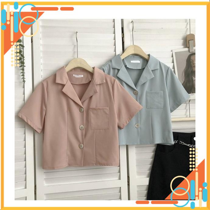 Áo crotop, áo sơ mi crotop, áo sơ mi cổ vest nhiều màu MSP11194 | BigBuy360 - bigbuy360.vn