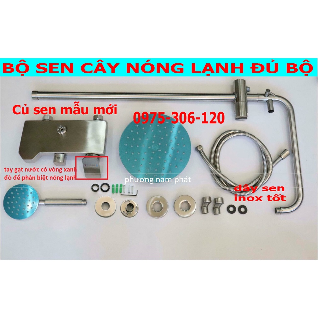 (MẪU MỚI SANG TRỌNG ) Bộ Sen Cây Tắm Đứng Nóng Lạnh INOX 304 N1008 Fotar và tay sen tắm và dây