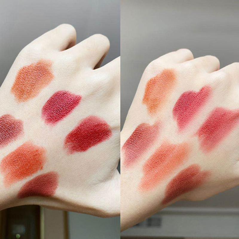 (Hàng Mới Về) Set Son Môi Lì Trong Suốt Thiết Kế Vỏ Hình Vuông Độc Đáo