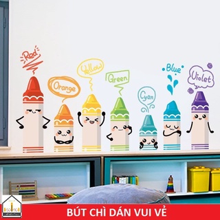 Decal dán tường BÚT CHÌ SẮC MÀU (MS007) - Trang trí phòng bé