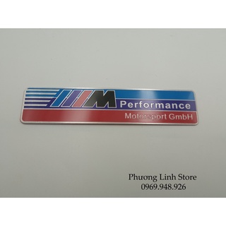 Decal dán xe máy, logo tem xe BMW Performance dài 3 màu đỏ tím lam (24)