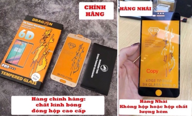 Kính Cường Lực Dragon 6D 6 7 8 6plus 7plus 8plus