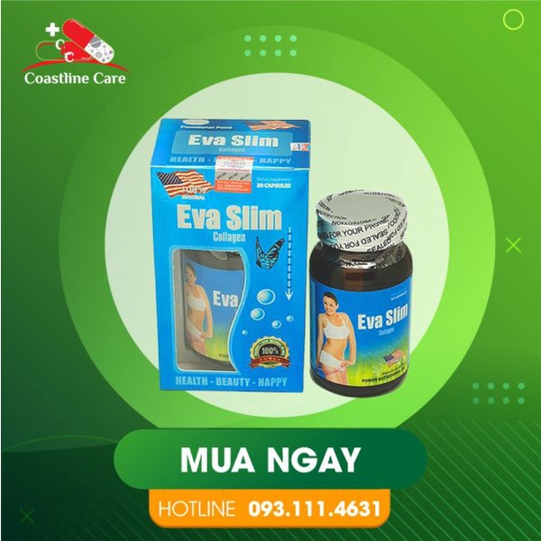Eva Slim Collagen - Giúp giảm cân, giải độc và tăng cường đàn hồi cho da - Hộp 30 viên - Coastline Care