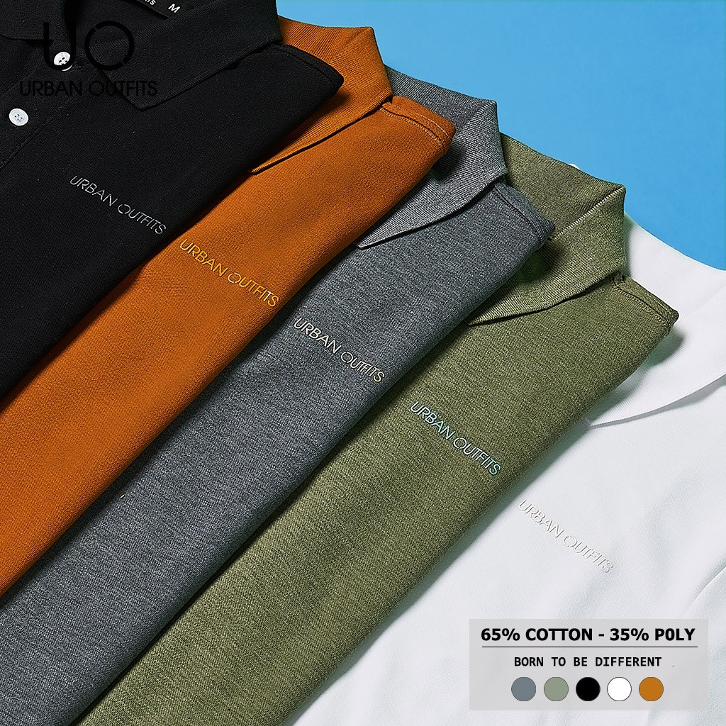 Áo Thun Cổ Bẻ Nam Nữ URBAN OUTFITS In Chữ Nổi PLR02 Kiểu Tay Ngắn Form Suông Hàn Quốc Cotton 4 Chiều Local Brand | BigBuy360 - bigbuy360.vn