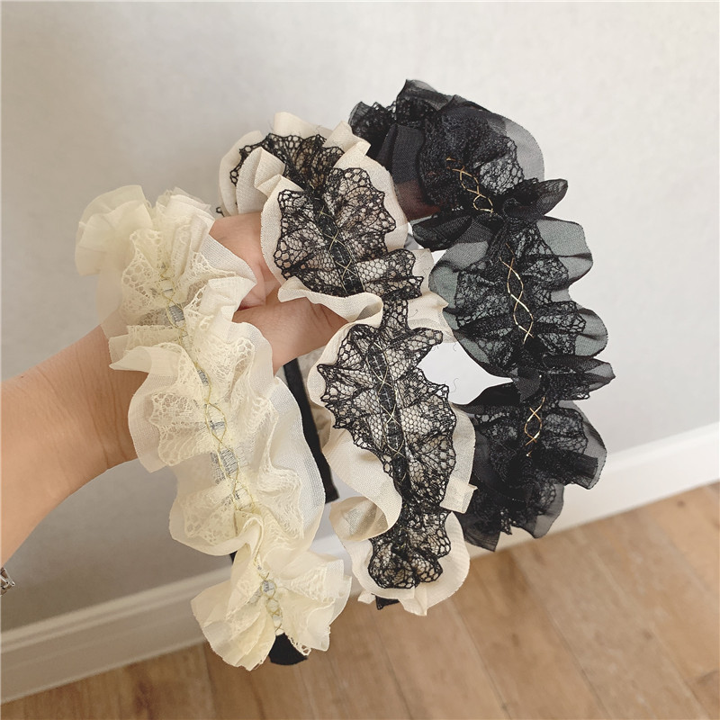 Băng đô cài tóc phối ren dễ thương xinh xắn