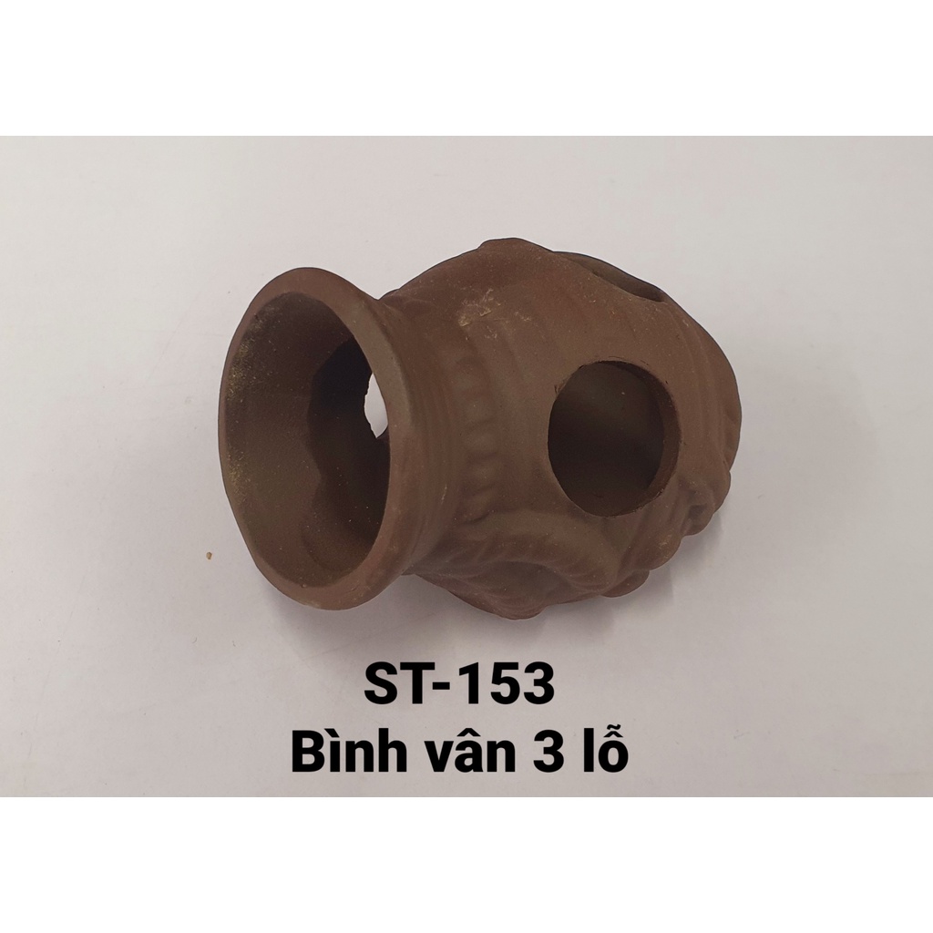 Bình gốm vân 3 lỗ trang trí bể cá