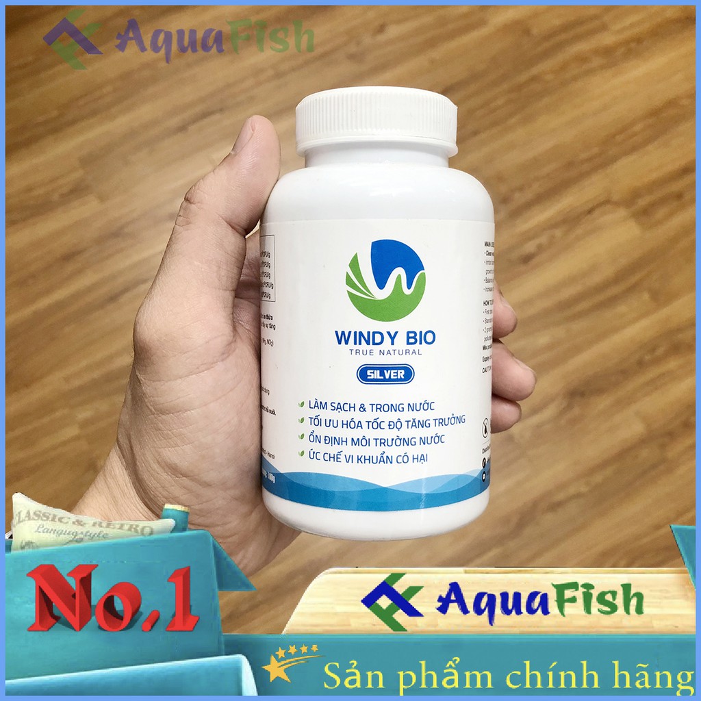 Men Vi Sinh Windy Bio Lọ 100gr Giúp Làm Trong Nước Hồ Cá Koi, Phân Hủy Chất Thải, Thức Ăn Thừa Của Cá (dạng bột)
