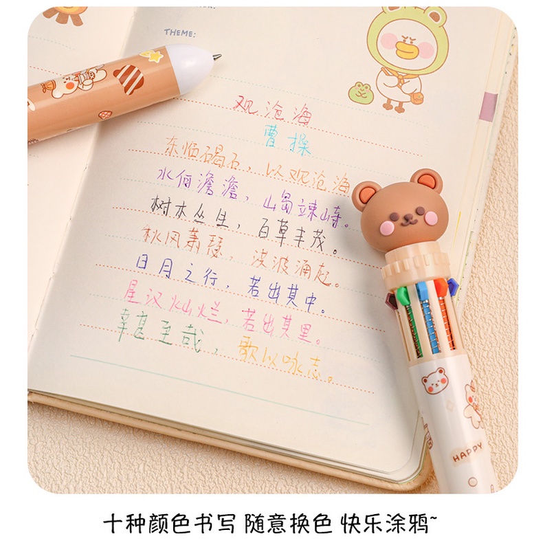 Bút Bi Nhiều Ngòi Hình Gấu - Bút Bi 10 Ngòi Hình 3d Kiểu Dáng Xinh Xắn Đáng Yêu - Lana Queen