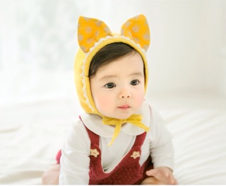 Nón vải cotton 2 tai cột dây