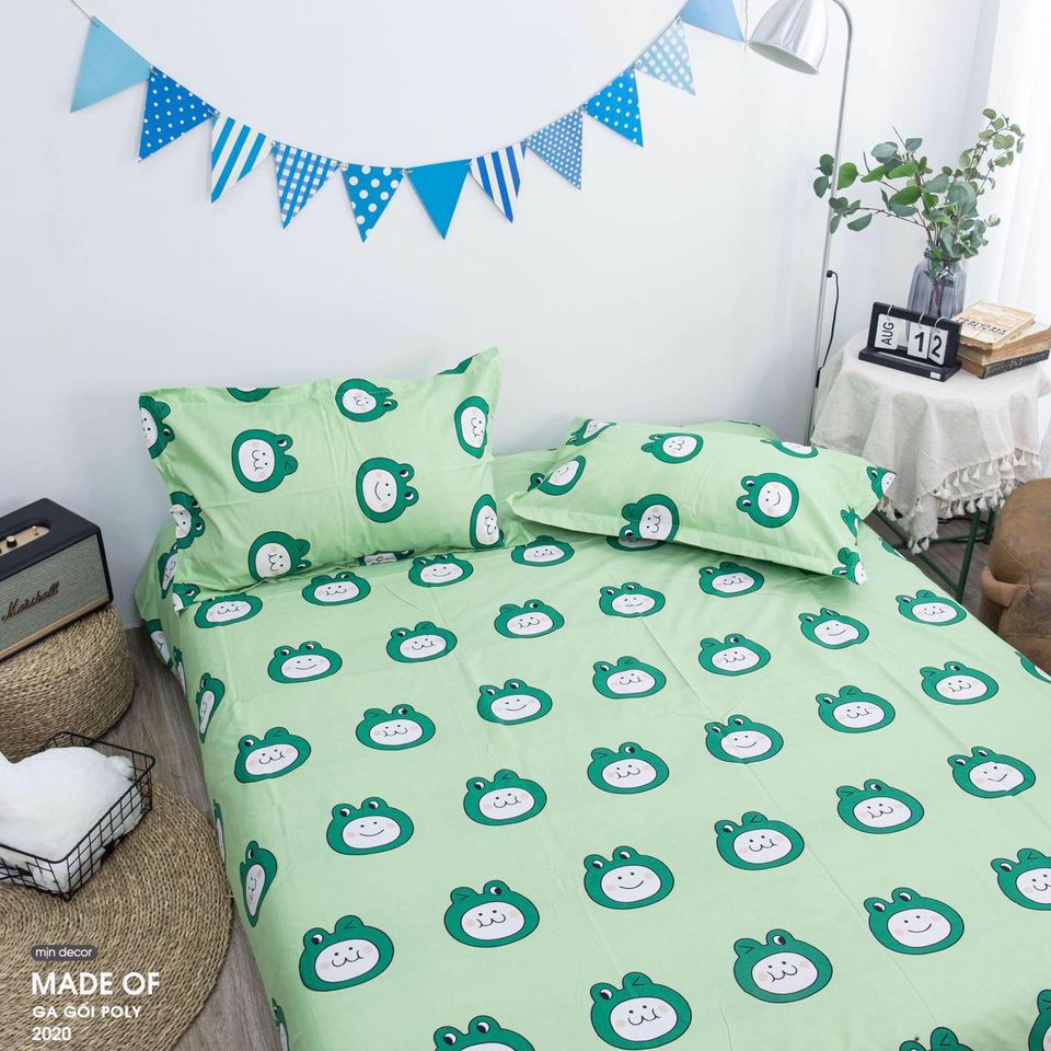 Ga Trải Giường M6/M8 Chất Poly Cotton Dày Dặn Tặng kèm 2 vỏ gối (Ghi chú mẫu khi đặt đơn nha)