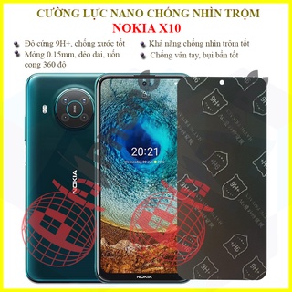 Dán chống nhìn trộm Nokia X10 - Dán cường lực dẻo nano 9H+