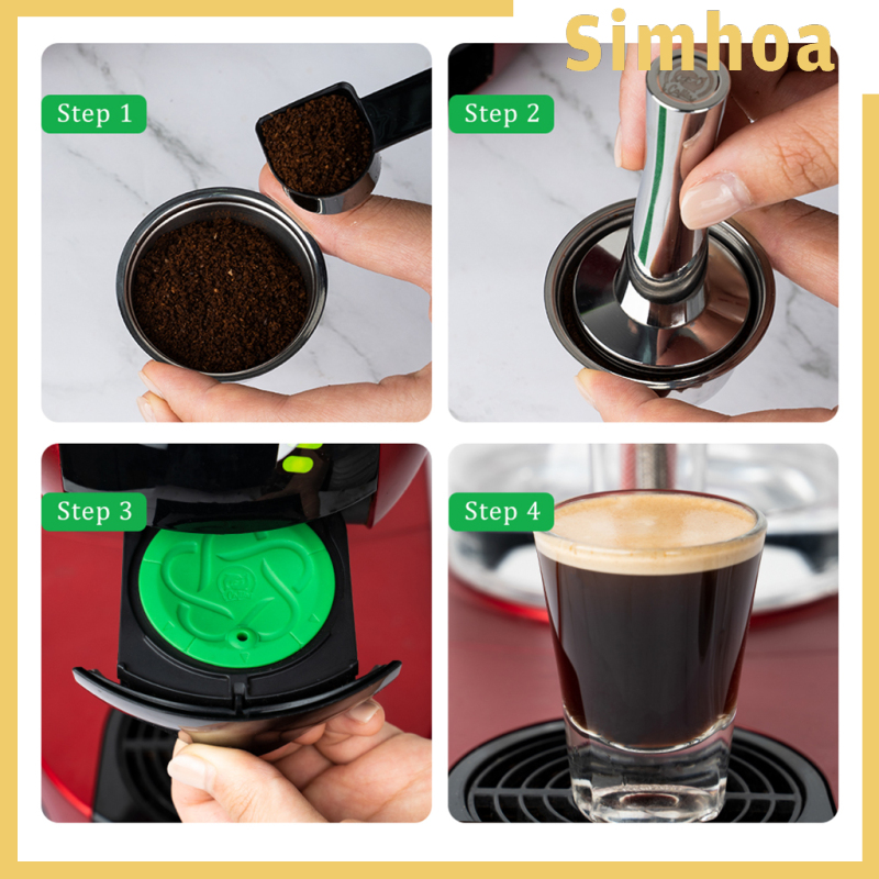 [SIMHOA]Metal Reusable Coffee Capsules Cup Coffee Pods for DolceGusto