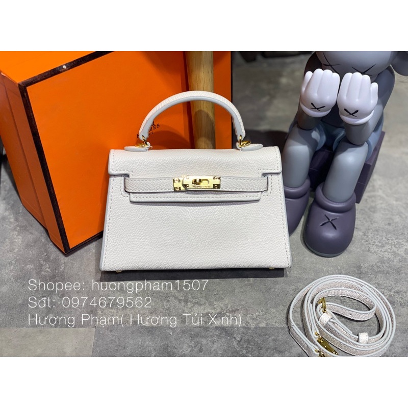 TÚI KELLY MINI TAG VÀNG 1 DÂY HÀNG ĐẸP TẶNG KHĂN KHÔNG HỘP