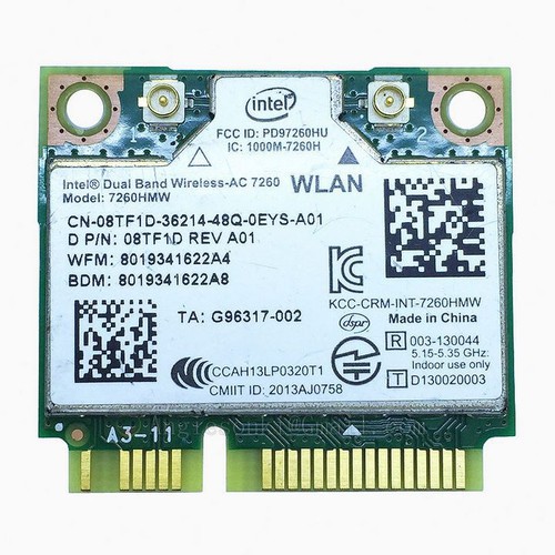 Card Wireless + Bluetooth 7260 AC 2.4 GHz, 5 GHz HMW