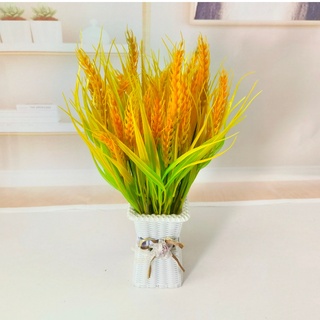 Cành bông lúa vàng VI039 ( cao 37cm, 7 nhánh nhỏ), hoa giả trang trí