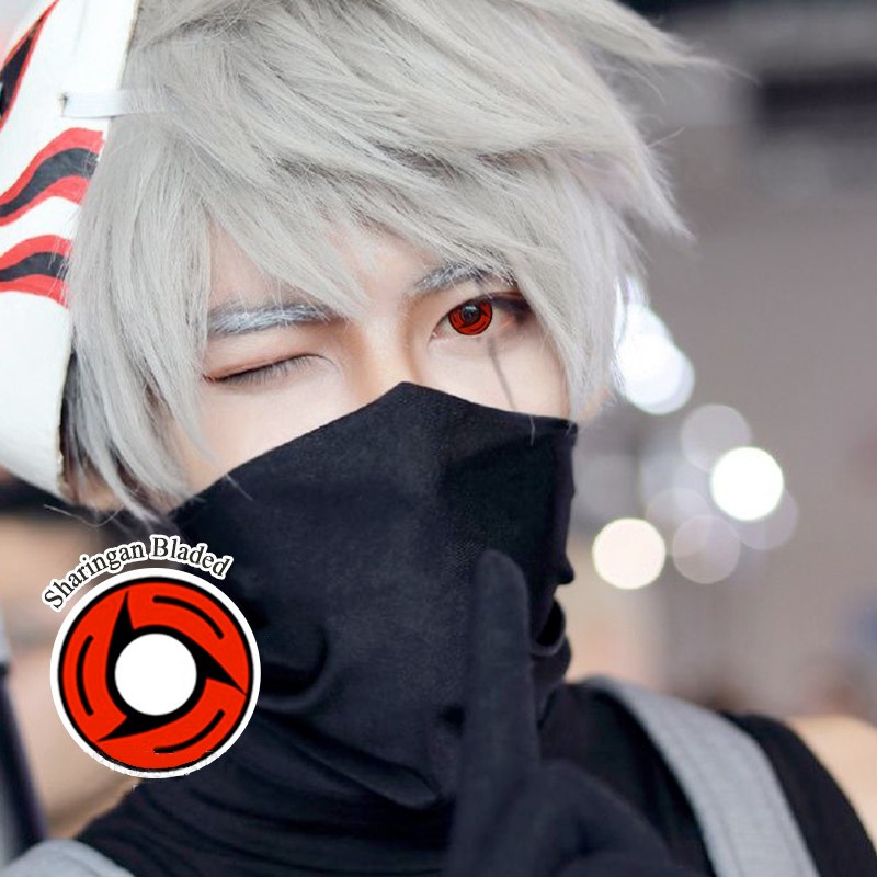 Cặp Kính Áp Tròng Độc Đáo Cosplay Naruto Mangekyou Sharingan Hatake Kakashi 14.5mm Sử dụng một năm