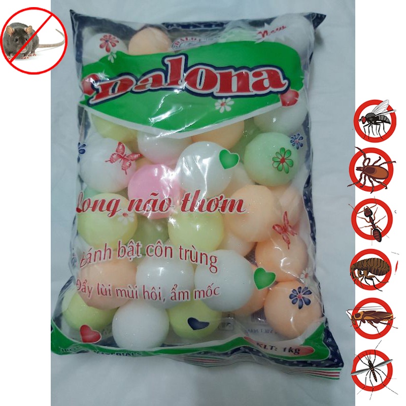 Long não đuổi côn trùng, long não đuổi chuột thơm bịch 1kg viên lớn